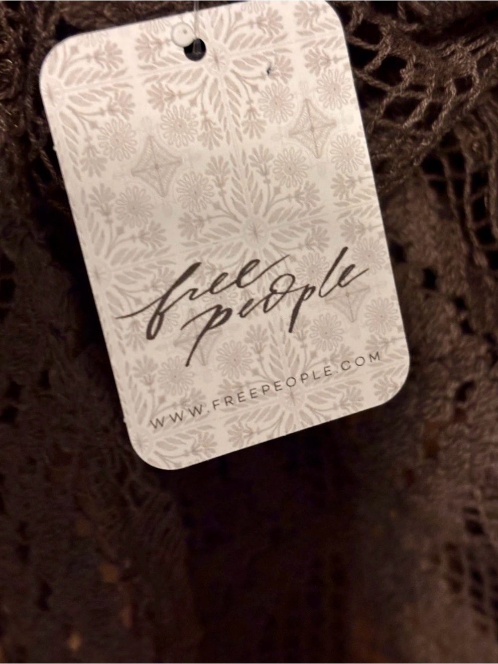 Free People Brown Crochet Open-Knit Poncho - Picture 2 of 8